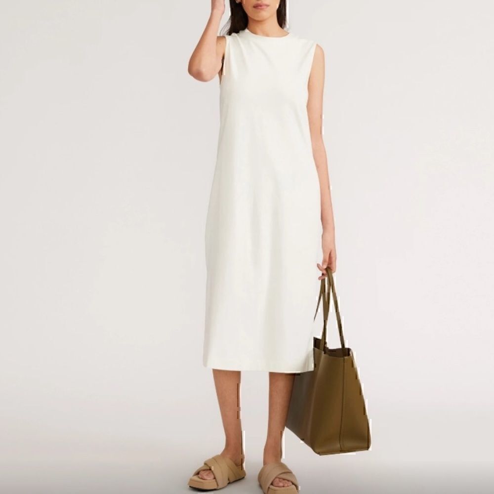 NEW The Organic Cotton Weekend Tank Dress Bone Small